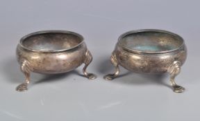 19TH CENTURY HALLMARKED SILVER CONDIMENT SALT & PEPPER POTS