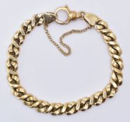 9CT GOLD FANCY CURB LINK BRACELET