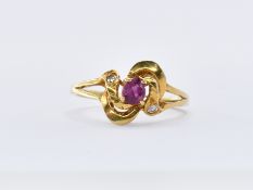 18CT GOLD RUBY AND DIAMOND RING