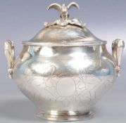 PERSIAN ISLAMIC SILVER LIDDED POT