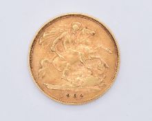 1902 EDWARDIAN 22CT GOLD HALF SOVEREIGN