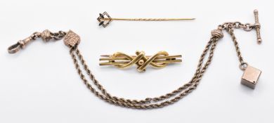 GROUP OF GOLD AND GOLD PLATED JEWELLERY