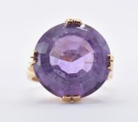 SWEDISH 18CT GOLD & AMETHYST DRESS RING