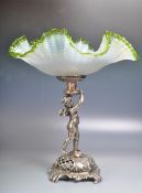 ART NOUVEAU JUGENDSTIL WMF SILVER PLATED GLASS TAZZA