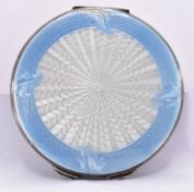 1949 BIRMINGHAM SILVER AND ENAMEL COMPACT BY JOSEPH GLOSTER LTD