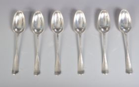 18TH CENTURY SILVER HALLMARKED SCOTTISH SERVING SPOONS.