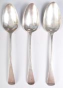 THREE GEORGE III & IV SILVER SPOONS