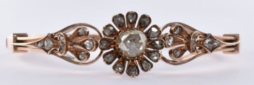 GOLD AND ROSE CUT DIAMOND BANGLE