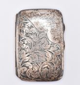 HALLMARKED SILVER 1920S ART NOUVEAU STYLE CIGARETTE CASE.