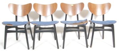 A SET OF FOUR VINTAGE RETRO MID CENTURY G-PLAN LIBRENZA ' BUTTERFLY ' DINING CHAIRS HAVING In