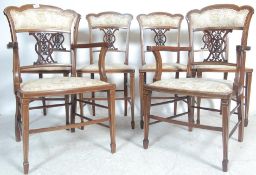 EDWARDIAN MAHOGANY AND INLAID MARQUETRY SALON SUITE.