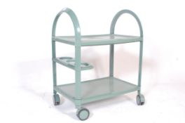 RETRO VINTAGE GREEN PLASTIC SERVING TROLLEY