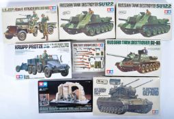 COLLECTION OF X8 TAMIYA MILITARY PLASTIC MODEL KITS