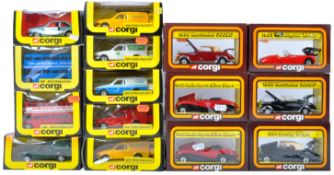 COLLECTION OF X15 ORIGINAL VINTAGE CORGI DIECAST MODEL CARS & BUSES