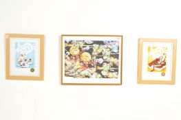 THREE CONTEMPORARY URBAN ART GRAFFITI PRINTS BY BRISTOL ARTIST CHEO.