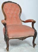 19TH CENTURY VICTORIAN SPOON BACK ARMCHAIR