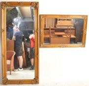 LARGE BAROQUE REPRODUCTION GILT WALL OVERMANTEL MIRROR