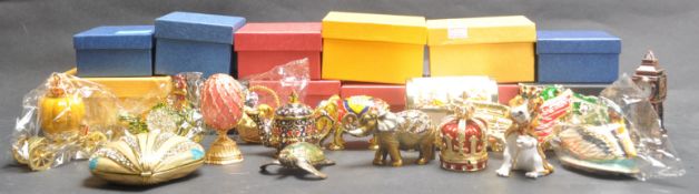 COLLECTION OF ENAMEL TREASURED TRINKETS BOXES