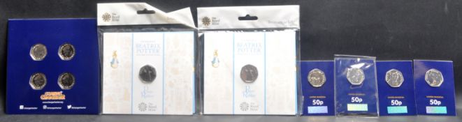 ROYAL MINT - BEATRIX POTTER / PETER RABBIT UNCIRCULATED 50P COINS