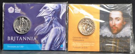 THE ROYAL MINT - BRITANNIA & WILLIAM SHAKESPEARE £50 COINS