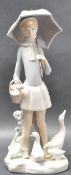 LLADRO GIRL WITH UMBRELLA CERAMIC FIGURINE