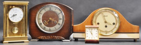 FOUR MID 20TH CENTURY 8 DAY MOVEMENT CLOCKS