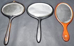 THREE VICTORIAN HAND HELD MIRRORS