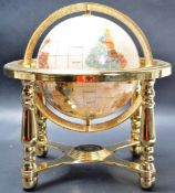 20TH CENTURY SEMI PRECIOUS STONES DESK TOP GLOBE