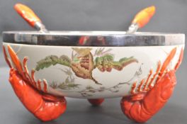 ART DECO WEDGWOOD QUEEN’S WARE LOBSTER BOWL AND UTENSIL