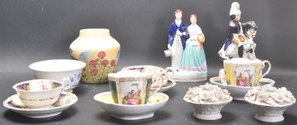 COLLECTION OF CERAMIC ORNAMENTS INCUDING STAFFORDSHIRE FLAT BACKS