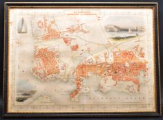 H. BIBBY - PLYMOUTH, DEVONPORT & STONEHOUSE - 19TH CENTURY MAP