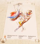 ORIGINAL RETRO VINTAGE LATE 20TH CENTURY OLYMPICS POSTER FOR THE SARAJEVO OLYMPICS