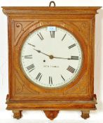 EDWARDIAN OAK CASE STATION CLOCK MARKED SETH THOMAS
