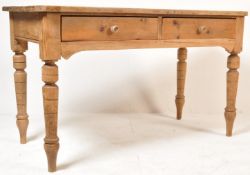 LATE 19TH CENTURY VICTORIAN PINE WRITING TABLE DESK
