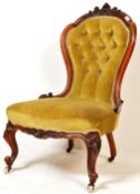 19TH CENTURY VICTORIAN WALNUT SPOON BACK ARMCHAIR