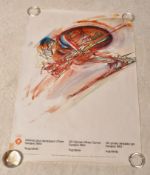 ORIGINAL RETRO VINTAGE 1980S OLYMPIC POSTER FOR THE XIV SARAJEVO WINTER OLYMPICS