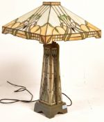 AN ART NOUVEAU TIFFANY STYLE LAMP
