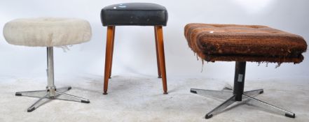 COLLECTION OF THREE RETRO VINTAGE 1970S STOOLS