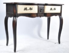 TWO TONE BLACK AND WHITE CONTEMPORARY FRENCH STYLE CONSOLE TABLE