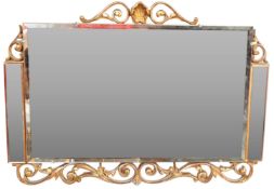 MID 20TH CENTURY BEVELED GLASS PANELS WALL MIRROR