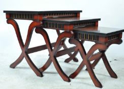 REGENCY REVIVAL MAHOGANY INLAID NEST OF TABLES