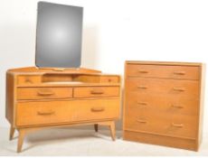 MID 20TH CENTURY G-PLAN OAK BRANDON RANGE BEDROOM SUITE