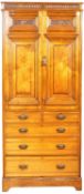19TH CENTURY ARTS AND CRAFTS OAK WARDROBE COMPACTUM
