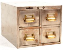 RETRO VINTAGE MID 20TH POLISHED METAL DESKTOP FILING CABINET
