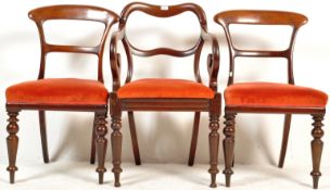 THREE 19TH CENTURY GEORGE III REGENCY DINING CHAIRS