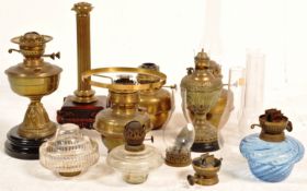 COLLECTION OF 19TH CENTURY AND LATER OIL LAMPS