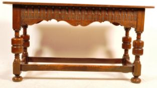 1930’S CARVED OAK JACOBEAN STYLE SIDE TABLE / CONSOLE TABLE