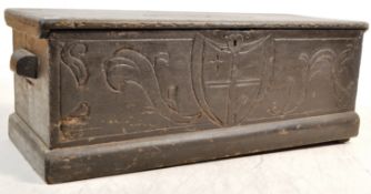 JACOBEAN REVIVAL EBONISED OAK COFFER