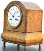 19TH CENTURY VICTORIAN WALNUT 8 DAY MANTEL CLOCK