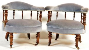 TWO 19TH CENTURY VICTORIAN MAHOGANY TUB ARMCHAIR